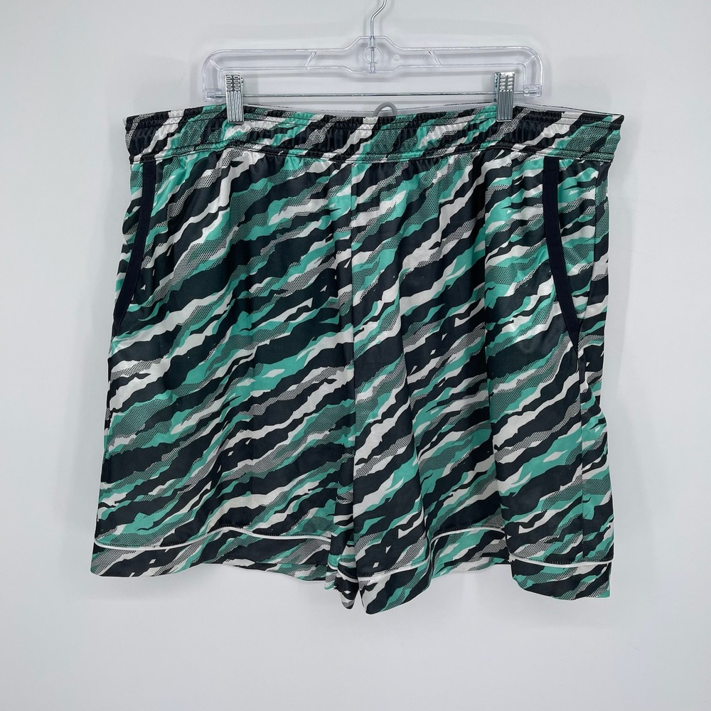 AND1 Men's Green Zebra Print Mesh Basketball Athletic Gym Shorts Size 3XL